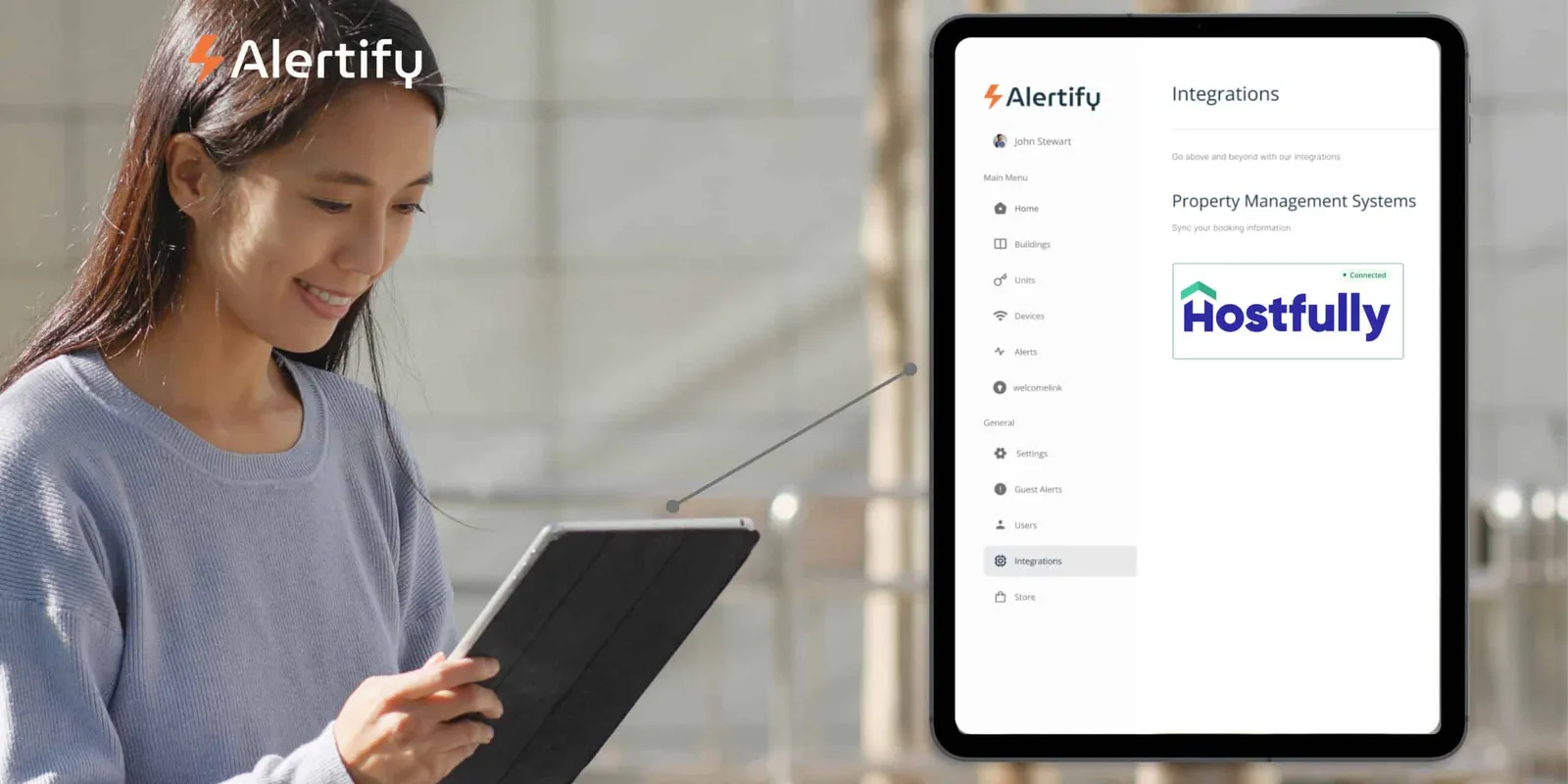 Șederi mai inteligente încep aici: integrarea Alertify și Hostfully